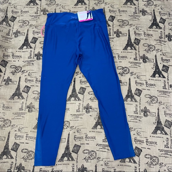Juicy Couture NWT! Sport Moody Blue Mesh Inserts Essential Legging Size L - Picture 6 of 13